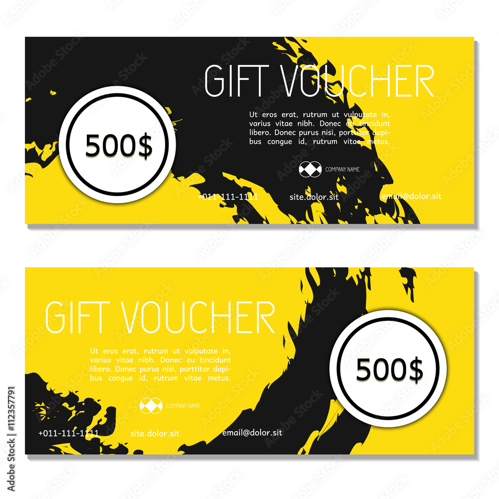 Obraz premium Gift voucher. Vector, illustration. Voucher template.