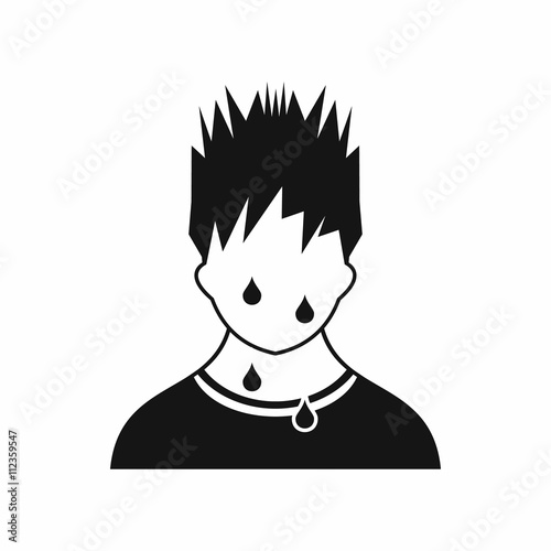 Sweaty man icon, simple style