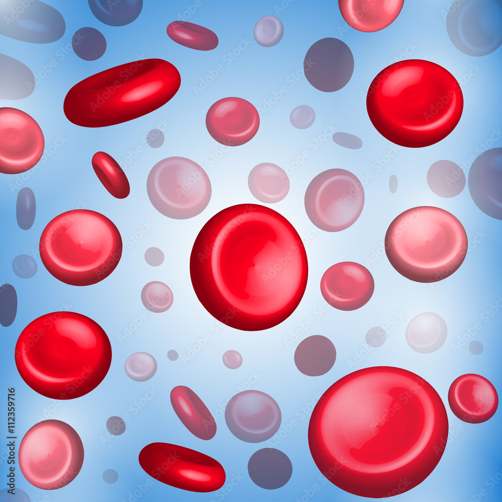red blood cells medic illustration and background