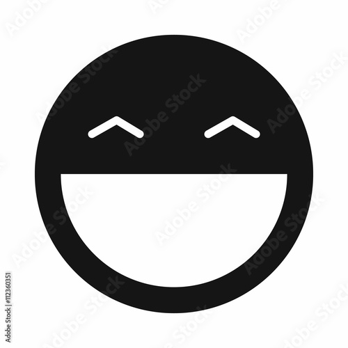 Laughing emoticon with open mouth icon