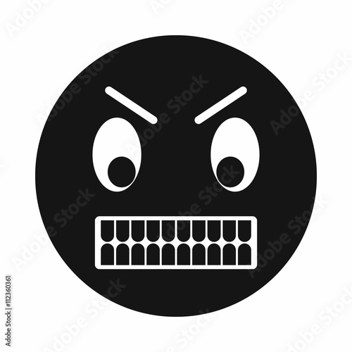Free Download Angry emoticon icon, simple style - GFXLoad