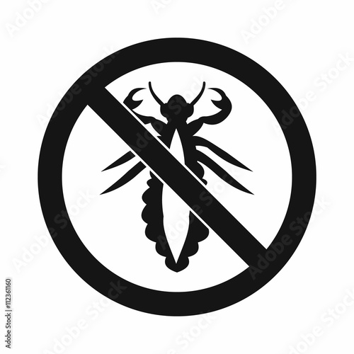 No louse sign icon, simple style