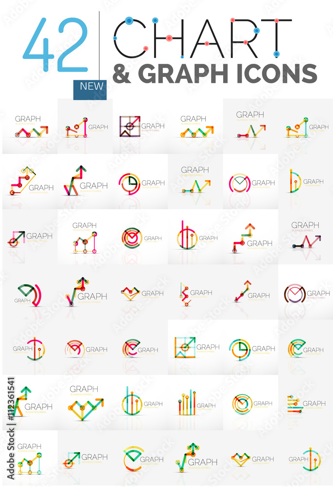 Fototapeta premium Collection of chart logos