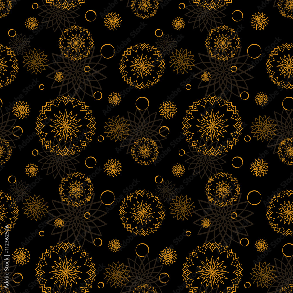 golden chrysanthemums on black background pattern golden chrysanthemums on black background pattern