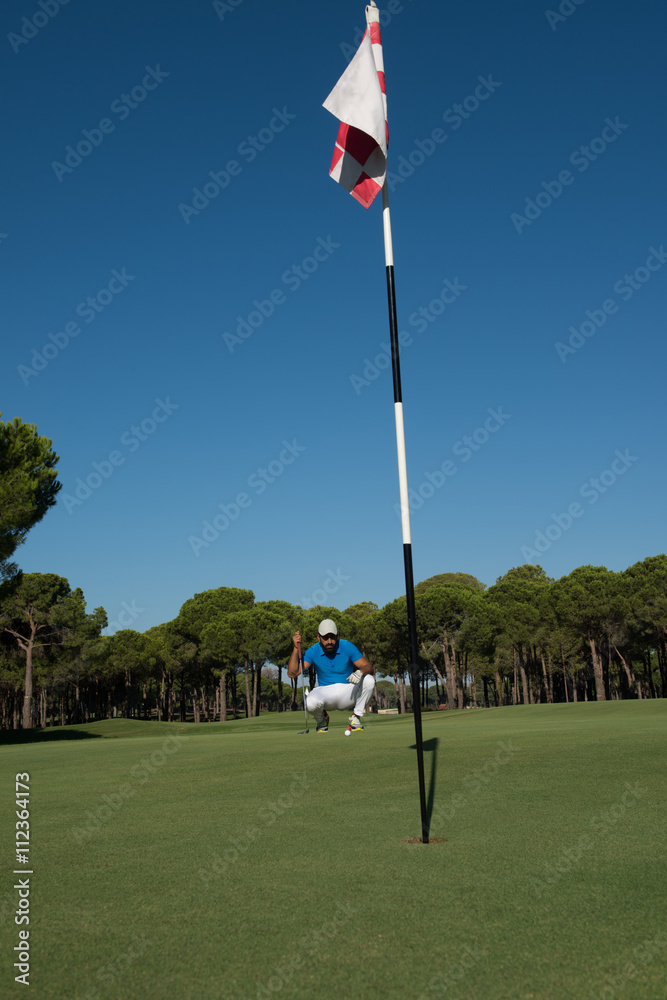 Obraz premium golf player aiming perfect shot