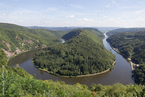 Saarschleife - The Saar river curving near Mettlach, Germany.