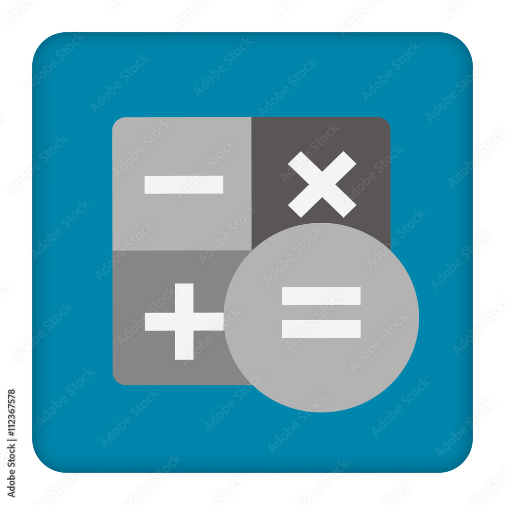 Obraz premium blue bordered circle calculator icon. Vector illustration