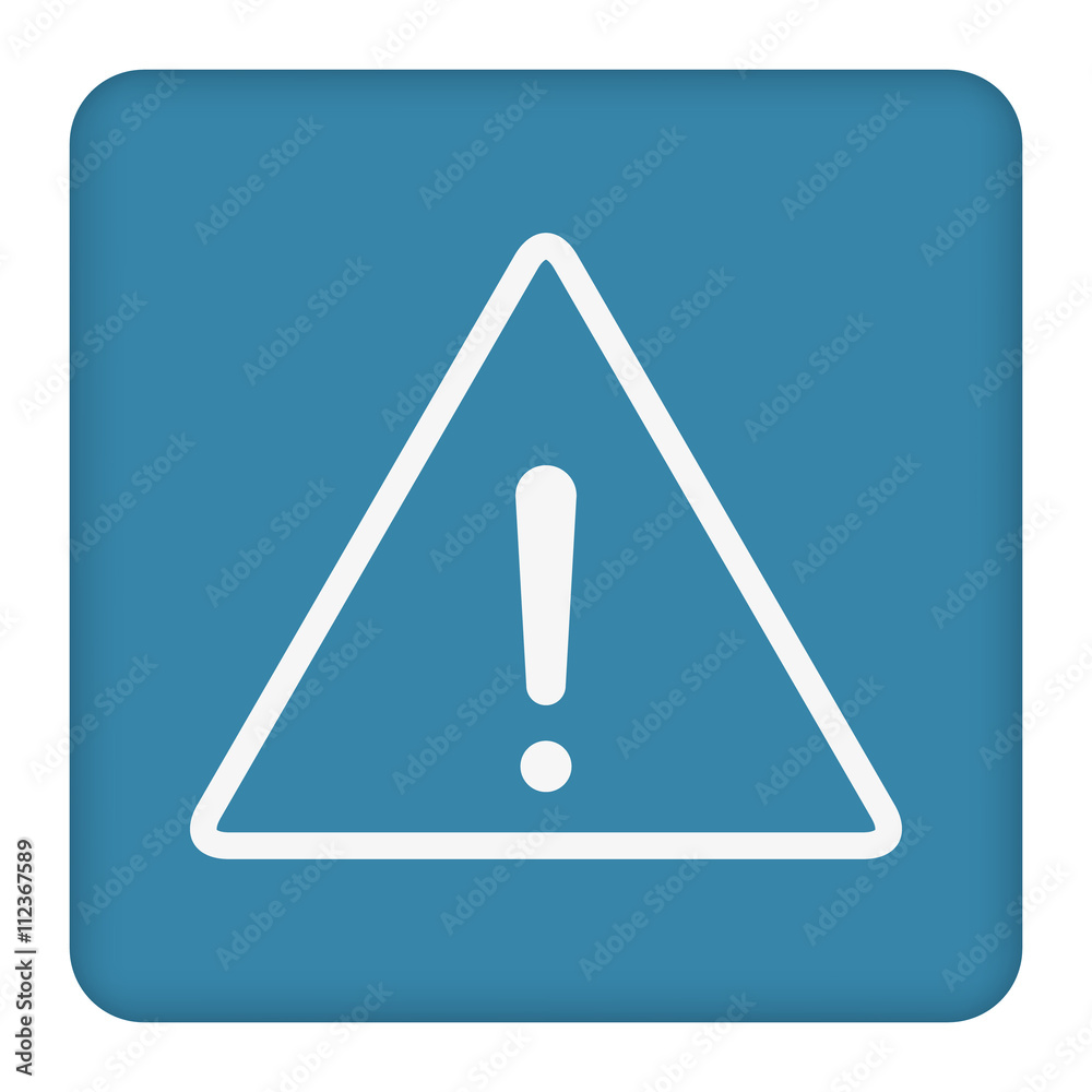 White exclamation mark vector sign. Blue background White exclamation mark vector sign. Blue background