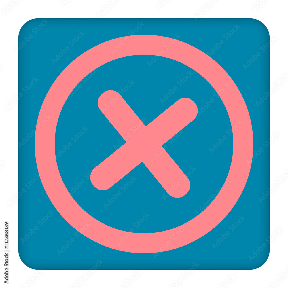 Cross red sign in blue square. Isolated on white background .Vector to right symbol marks. Cross sign picture. Blue sticker vector illustration. Flat vector image. Vector illustration. Cross red sign in blue square. Isolated on white background .Vector to right symbol marks. Cross sign picture. Blue sticker vector illustration. Flat vector image. Vector illustration.