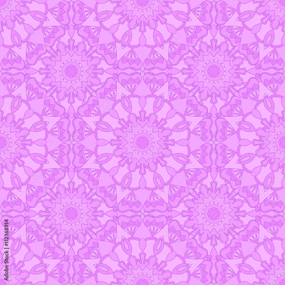Seamless pattern. Decorative pattern with mandalas. Vector background