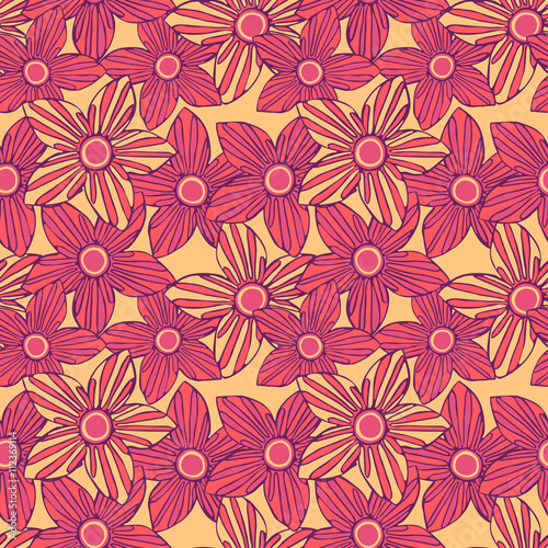 Seamless pattern with beautiful flowers