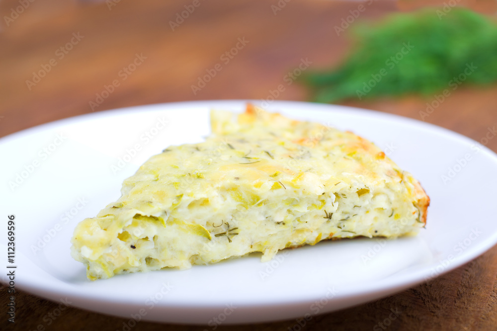 piece casserole with vegetables on a plate,selective focus piece casserole with vegetables on a plate,selective focus