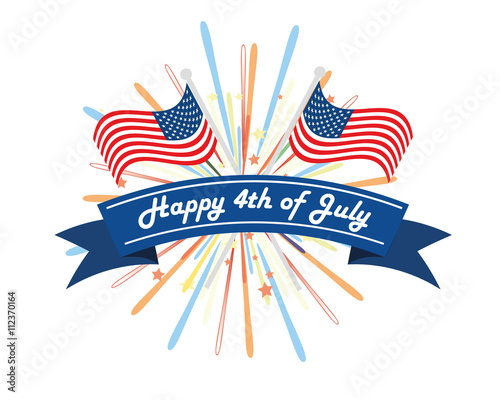 American Independence day 4th of July event banner logo background greeting card. vector eps 10