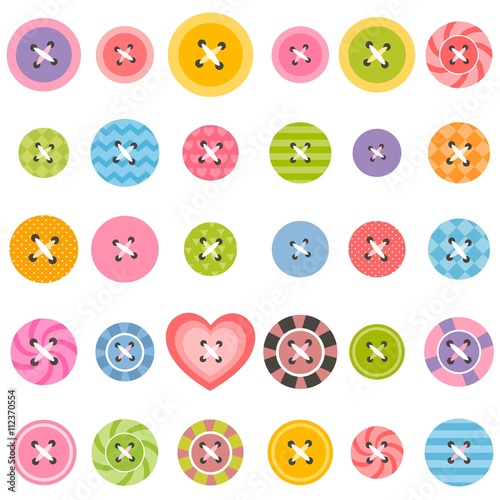 set of textured sewing buttons