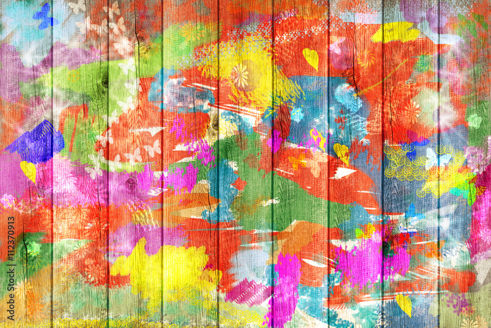 Wunschmotiv: Color Graffiti Wall Background #112370913