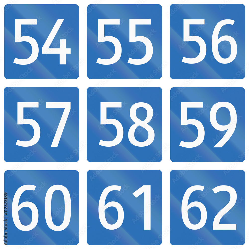 Collection of Signs of Bundesstrassen (Federal Roads) in Austria