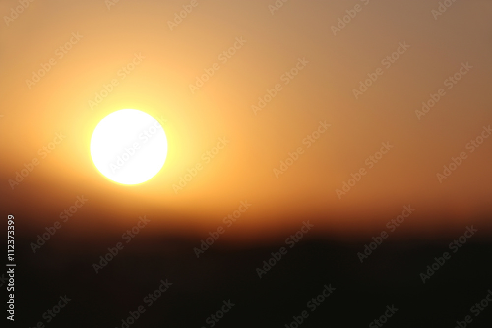blurry sunset and clear sky background