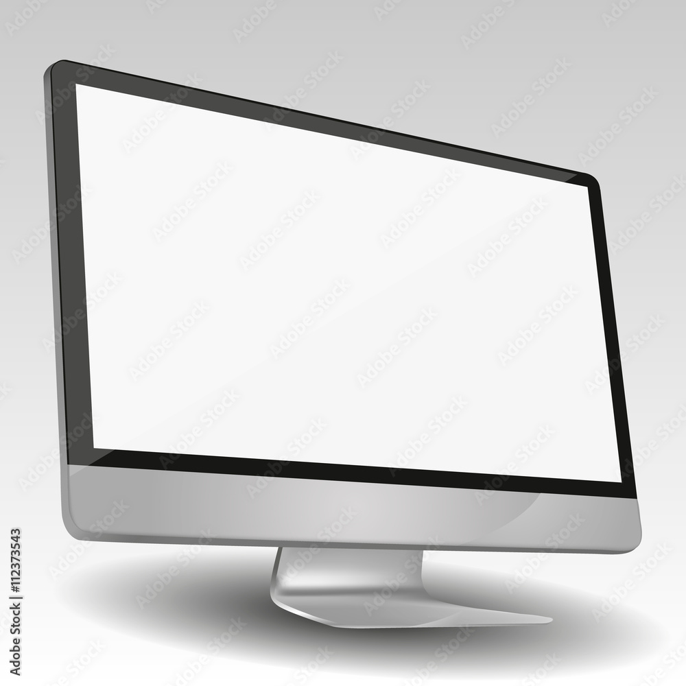 Computer display side isolated on white background.vector Computer display side isolated on white background.vector