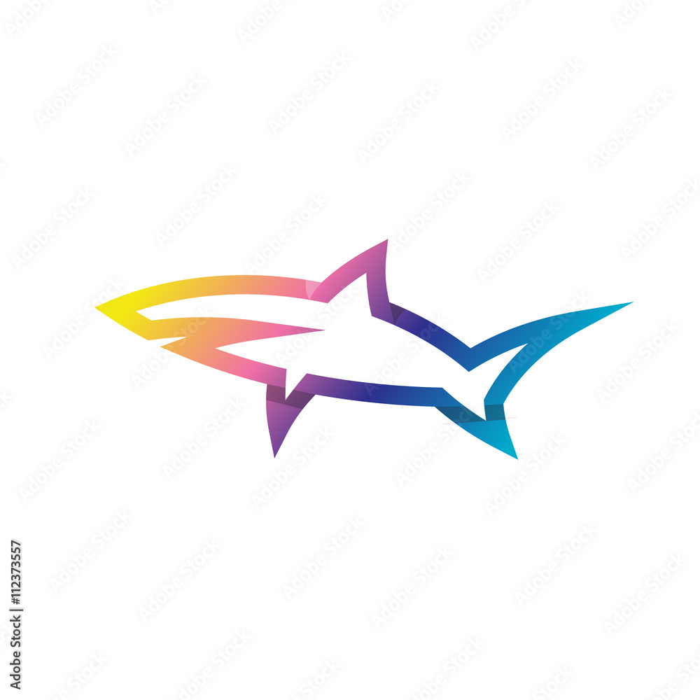 Naklejka premium Shark Linear Logo Modern style of latest Trends Gradient Logos and illustrations animal fish