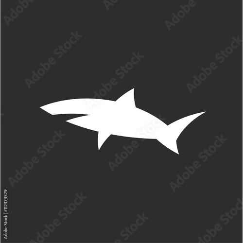 Shark icon sign in monochrome modern logo design style minimum quality flat drawn cross section