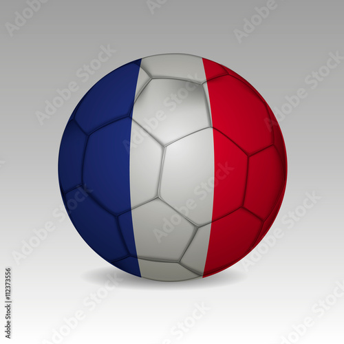 Vector - France Flag with Soccer Ball Background