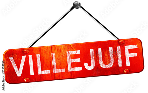 villejuif, 3D rendering, a red hanging sign photo