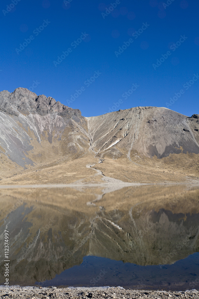 Fototapeta premium Volcano Nevada de Toluca with lakes inside crater in Mexico