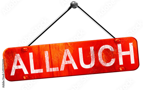 allauch, 3D rendering, a red hanging sign photo