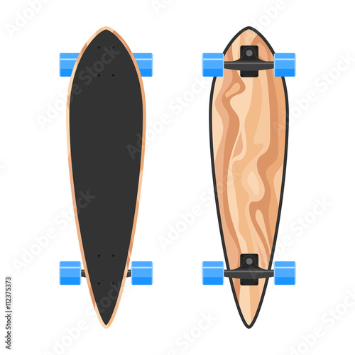 Wood longboard two sides