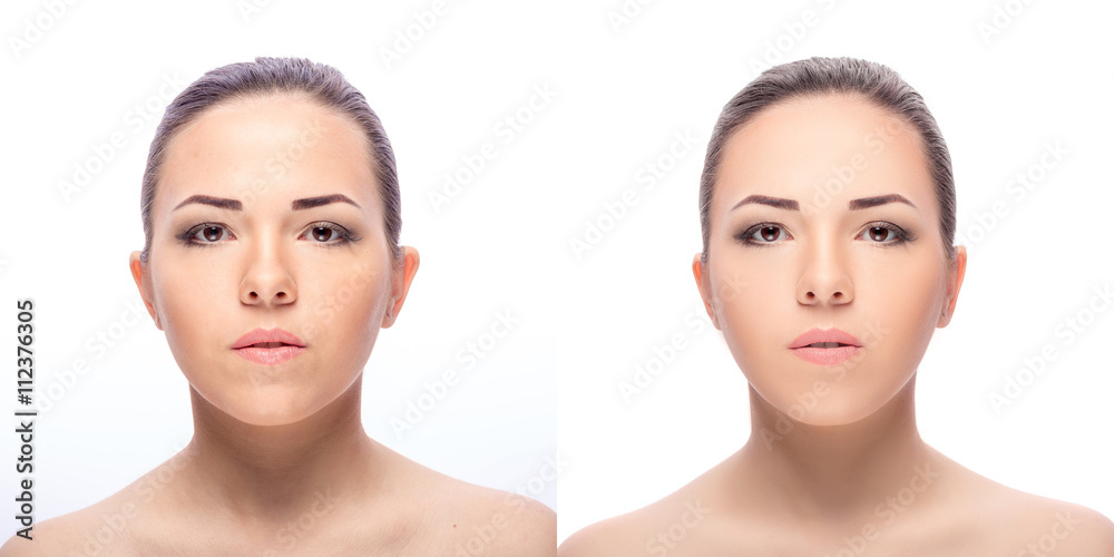 woman, before and after retouch woman, before and after retouch