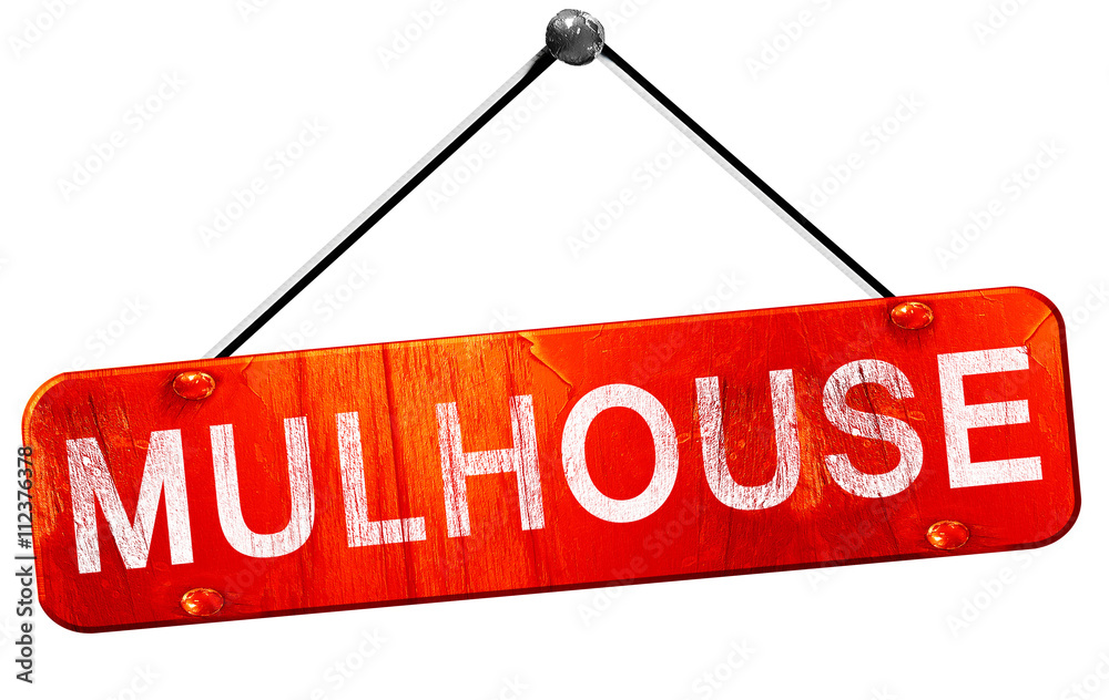 mulhouse, 3D rendering, a red hanging sign mulhouse, 3D rendering, a red hanging sign