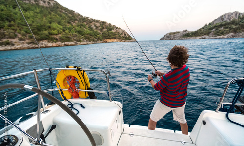 The young man on the boat