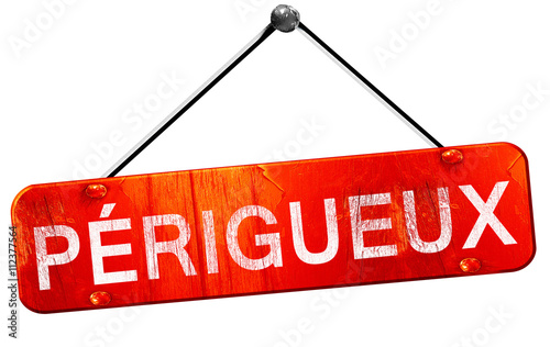 perigieux, 3D rendering, a red hanging sign photo