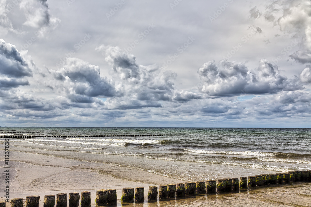 HDR shot of stormy weather at  the sea