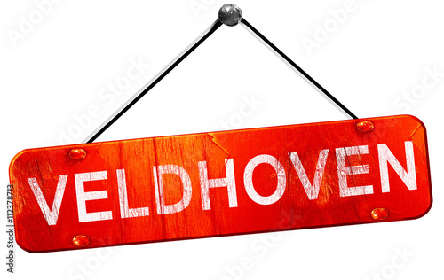 Veldhoven, 3D rendering, a red hanging sign photo