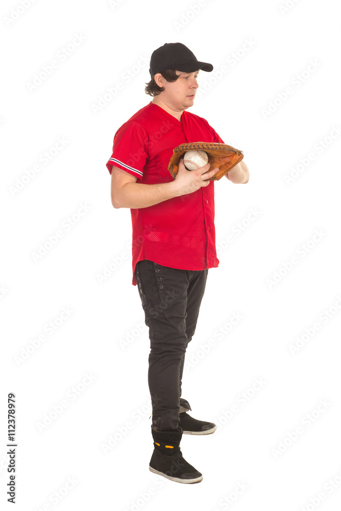 Baceball player with a glove Baceball player with a glove