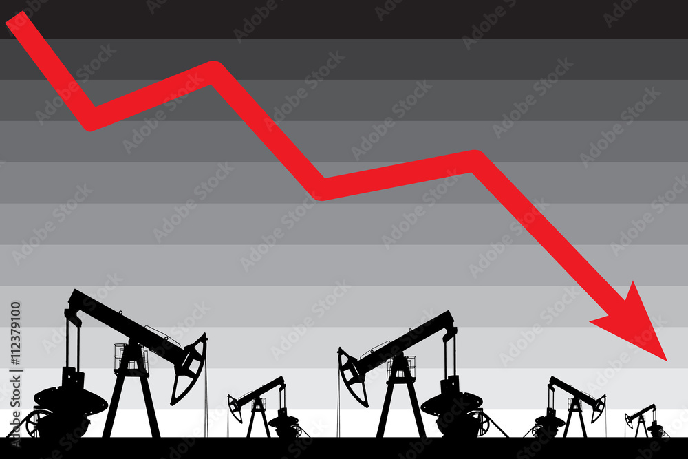 Oil price crisis. Oil price fall graph illustration. Oil price crisis. Oil price fall graph illustration.