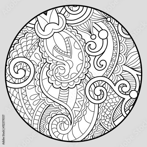 coloring book page for adults - zendala, joy to older children a