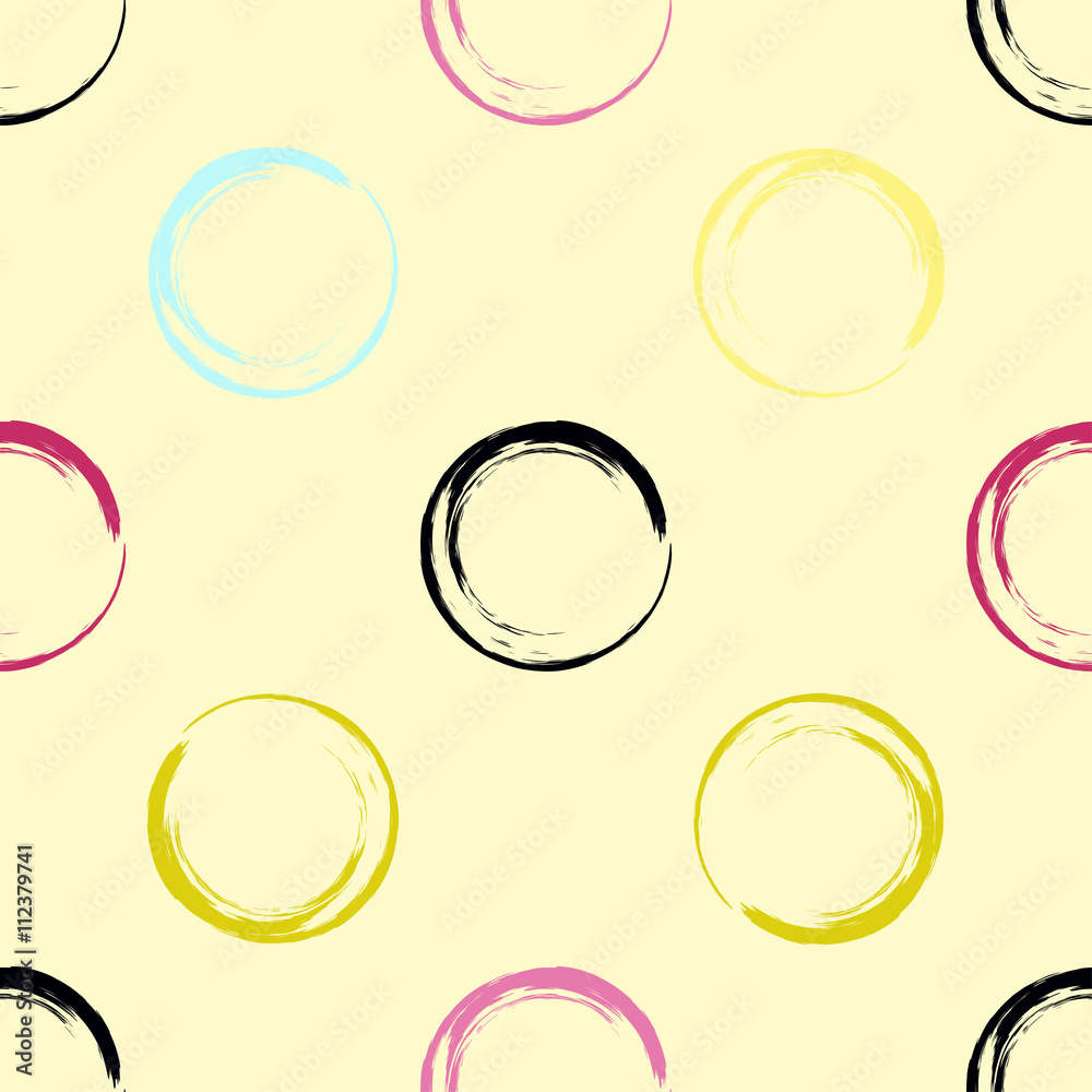 Cute vector geometric seamless pattern. Brush strokes. Polka dots. Cute vector geometric seamless pattern. Brush strokes. Polka dots.