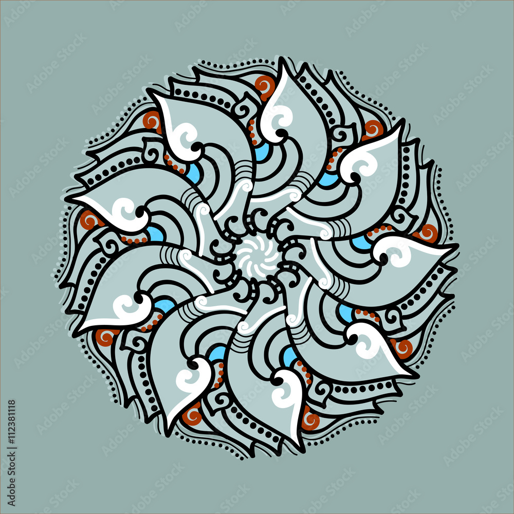 Vector ornamental Mandala set. Round pattern. Circle  Tattoo.