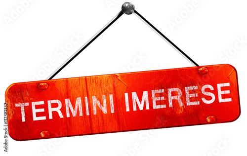 Termini imerese, 3D rendering, a red hanging sign photo