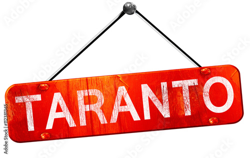 Taranto, 3D rendering, a red hanging sign photo