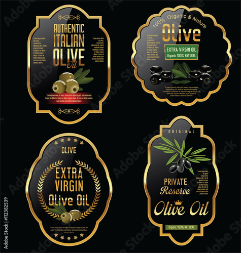 Olive oil retro vintage background collection