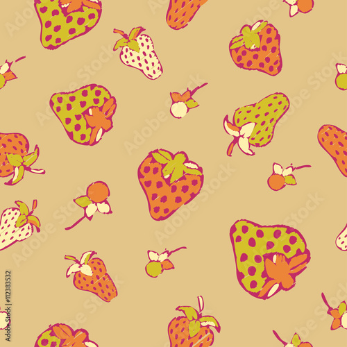КЛУБНИКА:
Ethnic boho seamless pattern with decorative strawberry. Print. Cloth design, wallpaper.