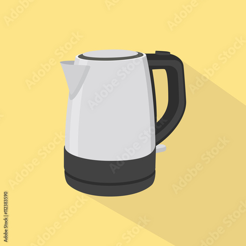 kettle single isolated oibject with yellow background ector graphic illustration