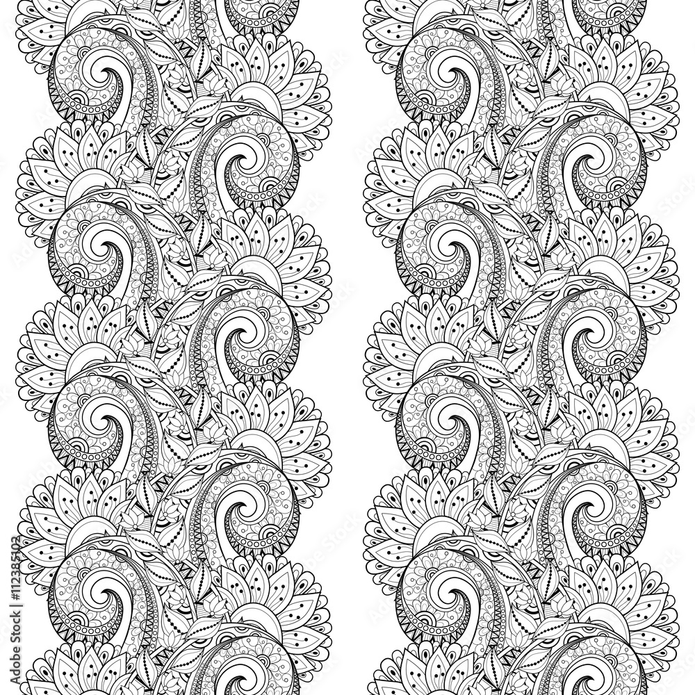 Vector Seamless Monochrome Floral Pattern Vector Seamless Monochrome Floral Pattern