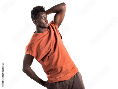 Handsome black man posing in studio