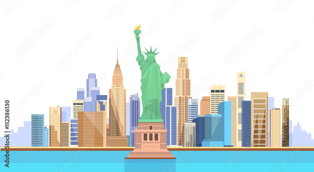 Liberty Statue United States New York City View