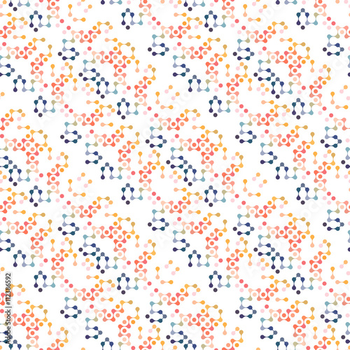 multicolor molecules seamless pattern vector eps10