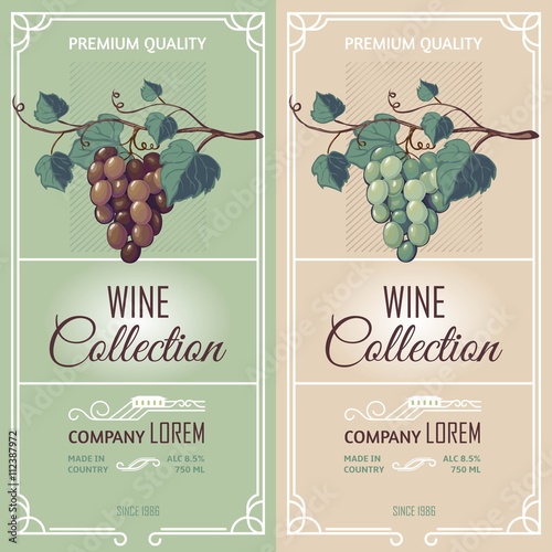 Two Vertical Banners With Wine Labels 